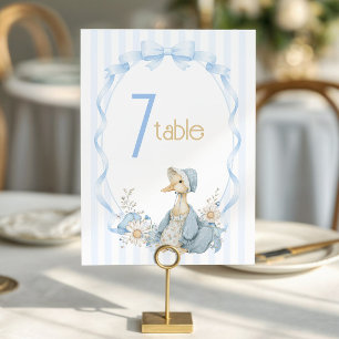 Vintage Silly Goose Pastelblauwe Meisjes Baby Show Kaart