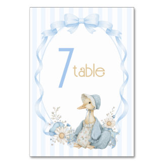 Vintage Silly Goose Pastelblauwe Meisjes Baby Show Kaart