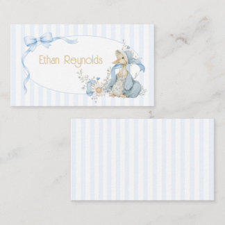 Vintage Silly Goose Pastelblauwe Meisjes Plaatskaa Informatiekaartje