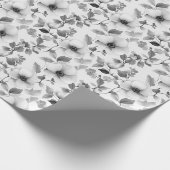 Vintage Silver Flower Pattern Cadeaupapier (Hoek)