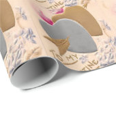 Vintage Silver & Gold Hearts Valentijn Briefkaart Cadeaupapier (Rol Hoek)