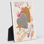 Vintage Silver & Gold Hearts Valentijn Briefkaart Fotoplaat (Zijkant)