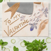 Vintage Silver & Gold Hearts Valentijn Briefkaart Theedoek (Gevouwen)