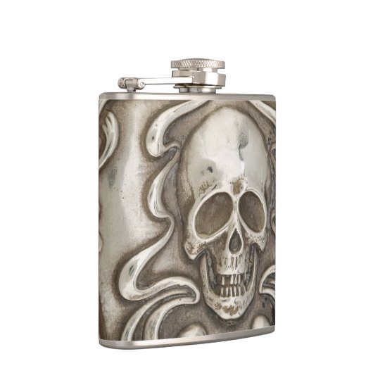 Vintage Silver Repousse Jewels Heupfles (Rechts)