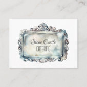 Vintage Silver Tray Bedrijfsnaam  Elegantie Visitekaartje (Voorkant)