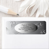 Vintage Silvery 25th Wedding Jubileum" Etiket (Insitu)