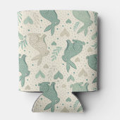 Vintage Simple Bunny Silhouettes Hearts Pattern Blikjeskoeler (Achterkant)