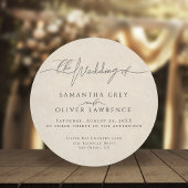 Vintage Simple Elegant Wedding Invitation Card Vierkante Visitekaartje