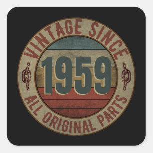 VINTAGE SINCE 1959 ALL ORIGINAL PARTS VIERKANTE STICKER