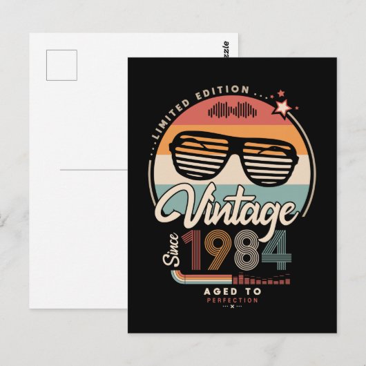 Vintage since 1984 briefkaart (Voorkant / Achterkant)