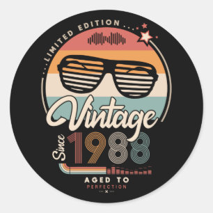 Vintage since 1988 ronde sticker