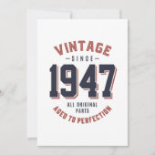 Vintage sinds 1947: Birthday Gift Kaart (Voorkant)