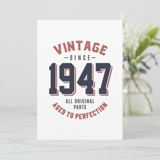 Vintage sinds 1947: Birthday Gift Kaart (Staand voorkant)