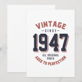 Vintage sinds 1947: Birthday Gift Kaart (Voorkant / Achterkant)