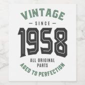 Vintage sinds 1958 wijn etiket (Enkel label)