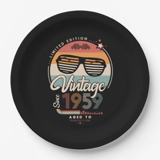 Vintage sinds 1959 papieren bordje (Voorkant)
