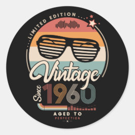Vintage sinds 1960 ronde sticker