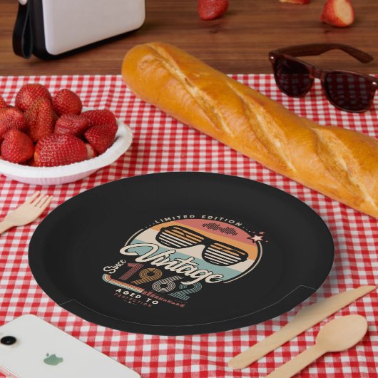 Vintage sinds 1962 papieren bordje (Picknick)