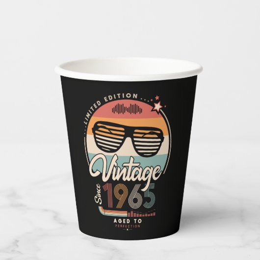 Vintage sinds 1965 papieren bekers (Voorkant)