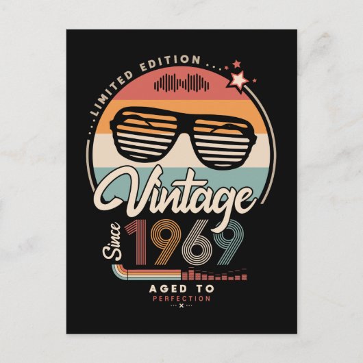 Vintage sinds 1969 briefkaart (Voorkant)
