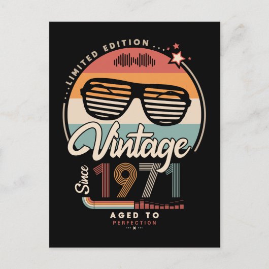 Vintage sinds 1971 briefkaart (Voorkant)