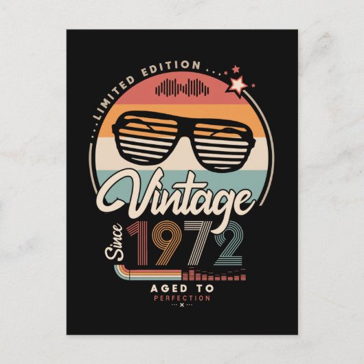 Vintage sinds 1972 briefkaart (Voorkant)