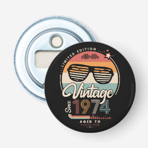 Vintage sinds 1974 button flesopener