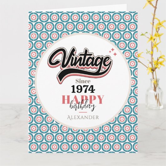 Vintage sinds - 1974 kaart (Gele Bloem)