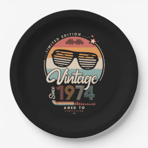 Vintage sinds 1974 papieren bordje