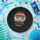 Vintage sinds 1976 papieren bordje (Feest)