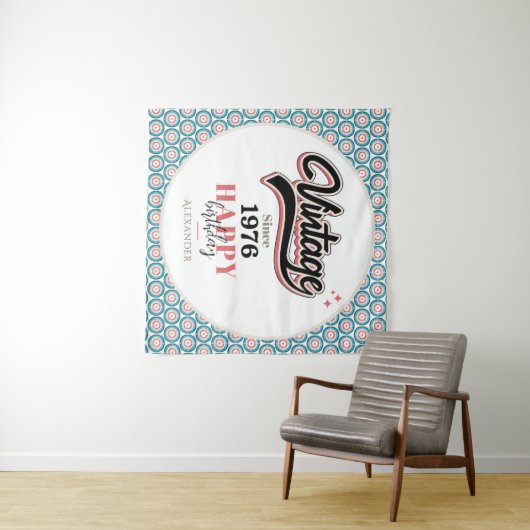 Vintage sinds - 1976 wandkleed (In Situ (horizontaal))