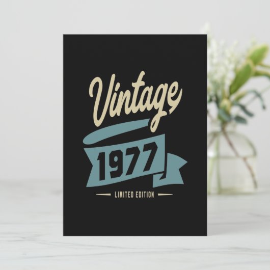 Vintage sinds 1977 - Birthday Gift Bedankkaart (Staand voorkant)