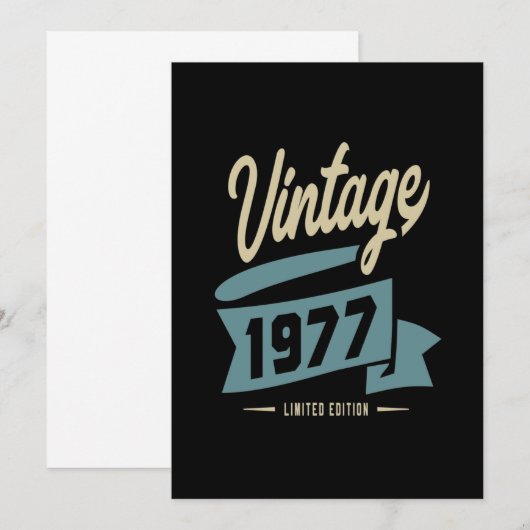 Vintage sinds 1977 - Birthday Gift Bedankkaart (Voorkant / Achterkant)