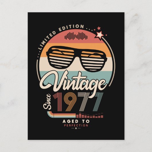 Vintage sinds 1977 briefkaart (Voorkant)