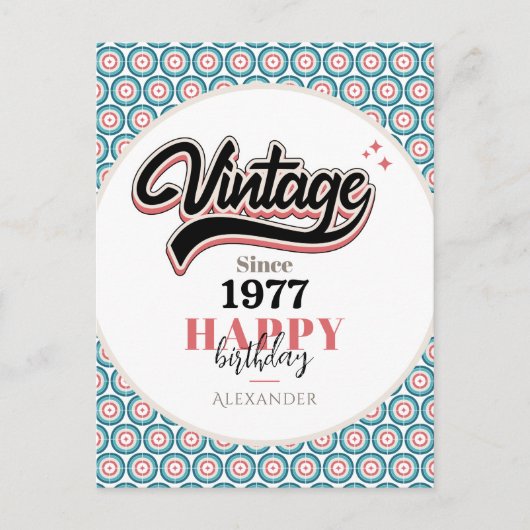 Vintage sinds - 1977 briefkaart (Voorkant)