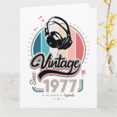 Vintage sinds 1977 hoofdtelefoons kaart (Gele Bloem)