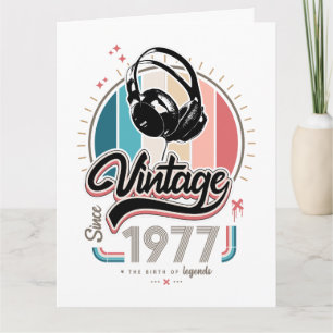 Vintage sinds 1977 hoofdtelefoons kaart