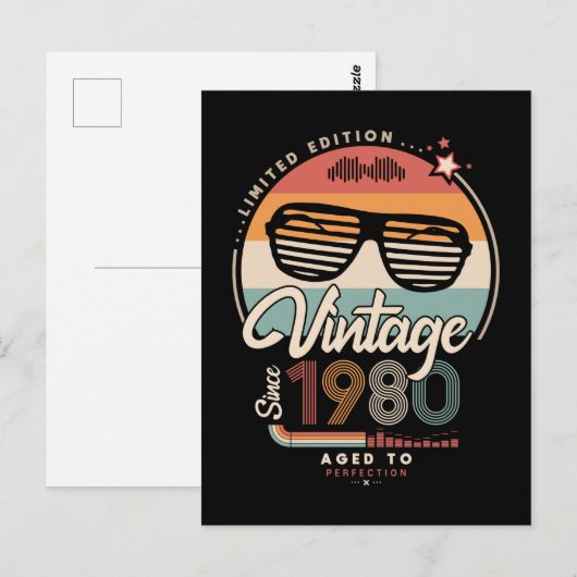 Vintage sinds 1980 briefkaart (Voorkant / Achterkant)