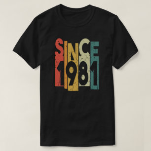 Vintage Sinds 1981 Retro Zonsondergang Verjaardag  T-shirt