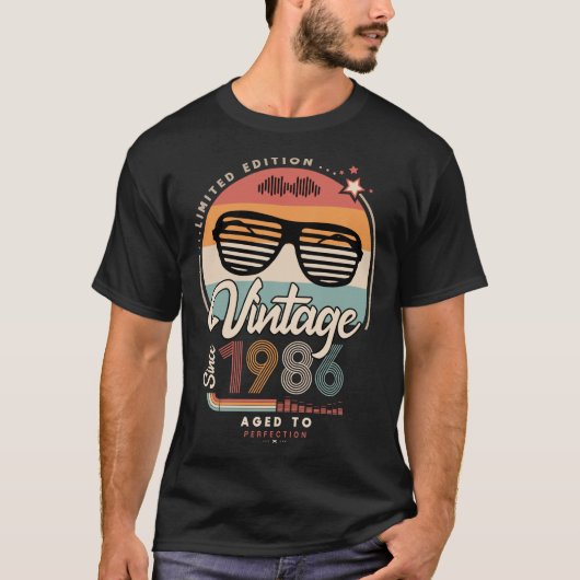 Vintage sinds 1986 t-shirt (Voorkant)