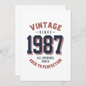 Vintage sinds 1987 Verjaardagscadeau Kaart (Voorkant / Achterkant)