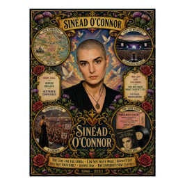Vintage Sinéad O'Connor-herdenkingsmuurposter Perfect Poster