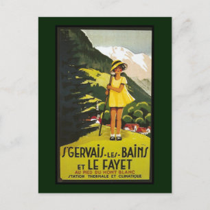 Vintage Sint-Gervais les Bains Travel Briefkaart