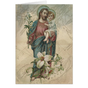 Vintage Sint-Jozef met Kind Jezus Vaders