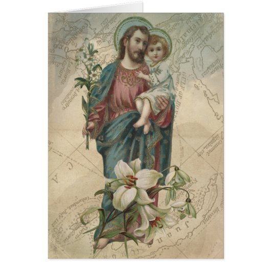 Vintage Sint-Jozef met Kind Jezus Vaders (Voorkant)