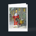 Vintage Sint-Nicolaas en het Wenskaart Donkey Feestdagen Kaart<br><div class="desc">Vintage Sint-Nicolaas en Donkey begroeting / briefje / kerstkaart! Een mooie  scène van St. Nicholas en zijn ezel die door de sneeuw lopen met een mand speelgoed!</div>