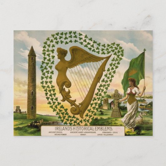 Vintage : Sint Patrick's day - Briefkaart (Voorkant)
