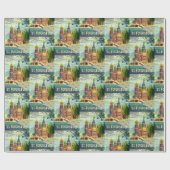 Vintage Sint-Petersburg-Rusland Cadeaupapier (Vlak)