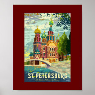 Vintage Sint-Petersburg-Rusland Poster