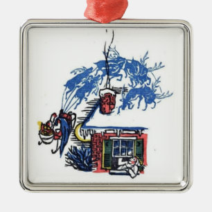 vintage Sinterklaas kerstornament Metalen Ornament